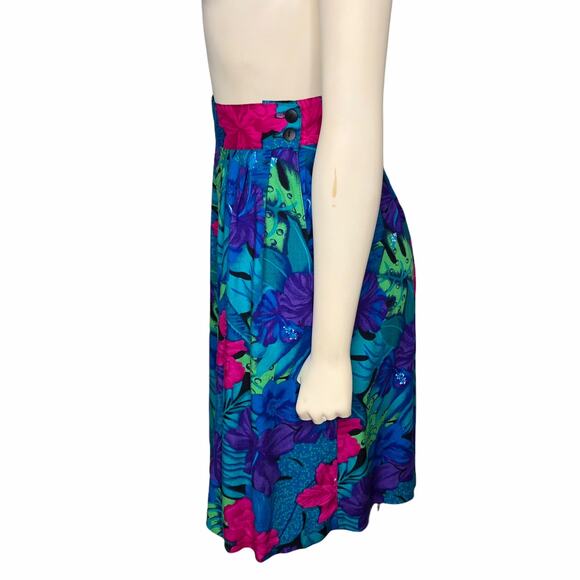 80's/90's Tropical Modest shorts/skirt/Culottes - Picture 3 of 7